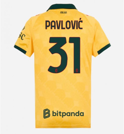 AC Milan Strahinja Pavlovic #31 Tredjedrakt Dame 2025-26 Korte ermer AC Milan Strahinja Pavlovic #31 Tredjedrakt Dame 2025-26 Korte ermer